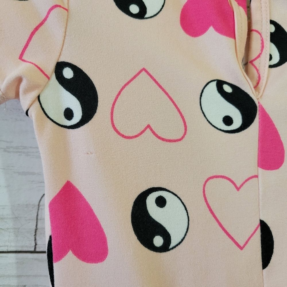 Dot Dot Smile Toddler Kids Dress Pink Hearts Yin Yang Drop Waist Size 2T - Picture 6 of 9